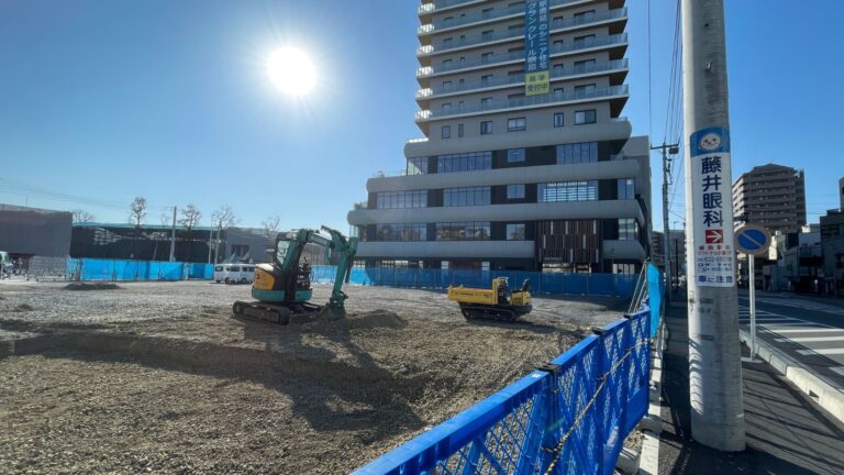 綱島温泉東京園跡地の工事現場