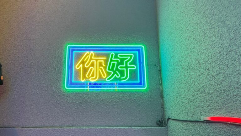 「你好」のネオンサイン