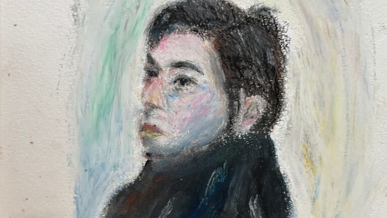 パステル調で描いた人物の肖像画