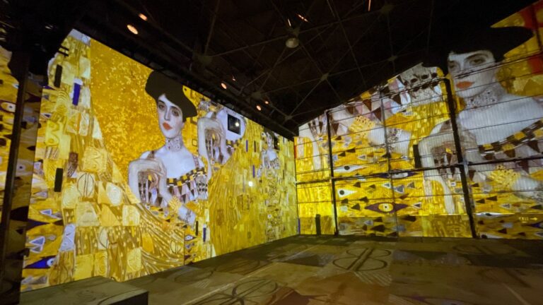 没入型展示で映し出されたクリムトの作品
