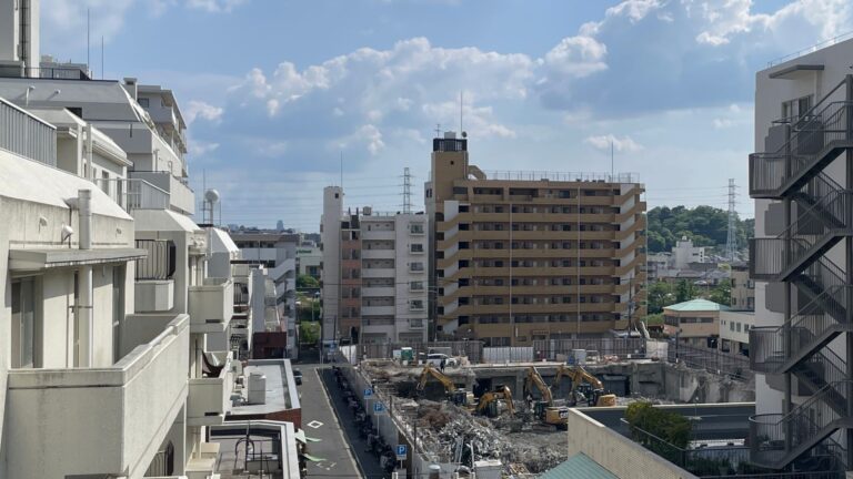 高い場所から見たイトーヨーカドー跡地周辺の街並み