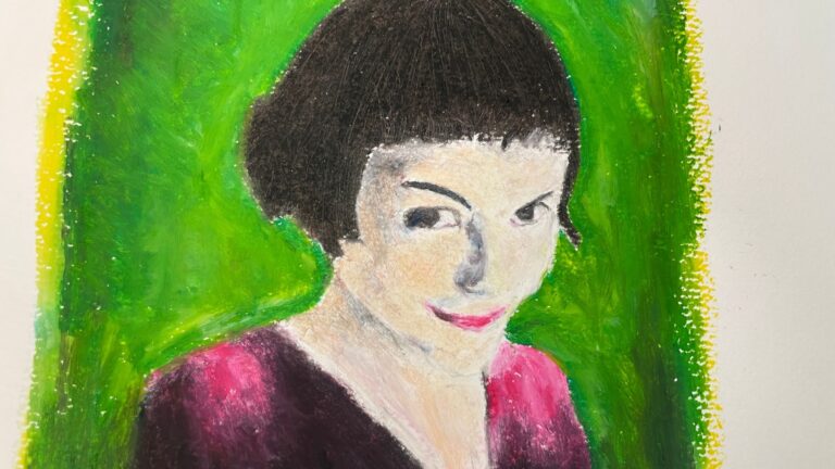 映画『アメリ』をイメージして描いた人物画